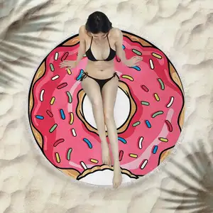 Custom Printed Round Microfiber Beach Towel Yarn-dyed Round Bath Towel Quick Dry Round Sports Beach Towel