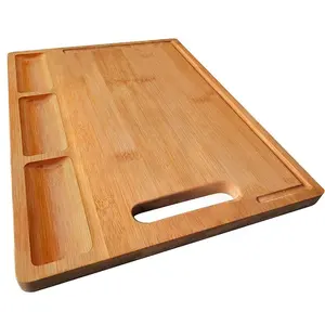 Safe Easy To Clean Organic Bamboo Cutting Board For Kitchen With Handle