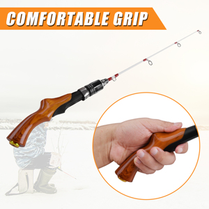Canne à pêche sur glace, 23 pouces Mini canne à pêche à glace Portable Jigging Pole pour Panfish Bass Crappie Walleye - Product Image 2