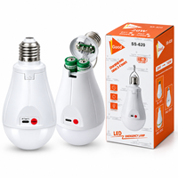 Batterie lithium rechargeable par USB, éclairage d'urgence 20W AC 85-265V 6500K, IP54 étanche, ampoule LED portable E27 pour la maison