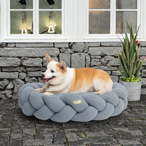 เตียงโซฟาสุนัขสองด้านสุดหรูทรงสี่เหลี่ยมผืนผ้าขนาดใหญ่พร้อมอุปกรณ์เสริมที่ถอดออกได้ระบายอากาศได้หรูหรามีรูปแบบแข็ง - Product Image 2