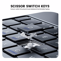 Clavier à membrane pliable sans fil à trois volets 104 touches avec pavé tactile ultra fin en plastique USB Type-C pour tablette/ordinateur portable