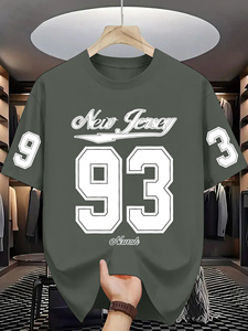 Camiseta Moderna para Hombre, Talla Grande, Estilo Casual Deportivo, Diseño con Letras y Números, Transpirable y Elástica - Product Image 4