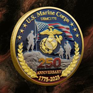 عملة تذكارية للذكرى المئوية والخامسة مائة وخمسون للولايات المتحدة الأمريكية، عملة معدنية وطنية بنقوش بارزة وطباعة ملونة، مخصصة ومتوفرة في المخزون - Product Image 3