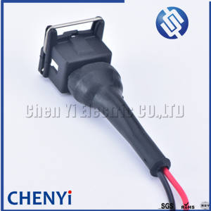 Conector automático de 2 pines Junior Power (mini temporizador), conector impermeable automático para inyector de combustible EFI con Bota de goma con cable - Product Image 2