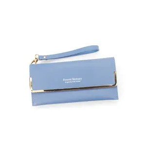 Portefeuilles en cuir PU pour femmes, longue fermeture éclair, grande pochette pour femme, porte-cartes multifonction