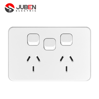 Interrupteur 3 voies 2 directions certifié SAA, durable, en matériau PC, 250V, pour les murs néo-zélandais, JUBEN JW203, pour une utilisation à long terme