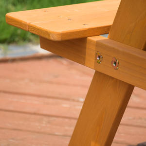 Ensemble table et bancs de pique-nique en bois - Table de repas d'extérieur résistante aux intempéries avec bancs intégrés, idéal pour la cour, la terrasse et le jardin - Product Image 6