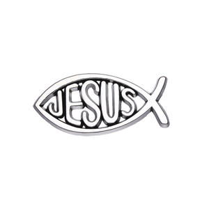 Diseño personalizado plata Metal Jesús broche dibujos animados pez en forma de esmalte Pin solapa insignia <span class=keywords><strong>precio</strong></span> al por mayor sin mínimo - Product Image 6