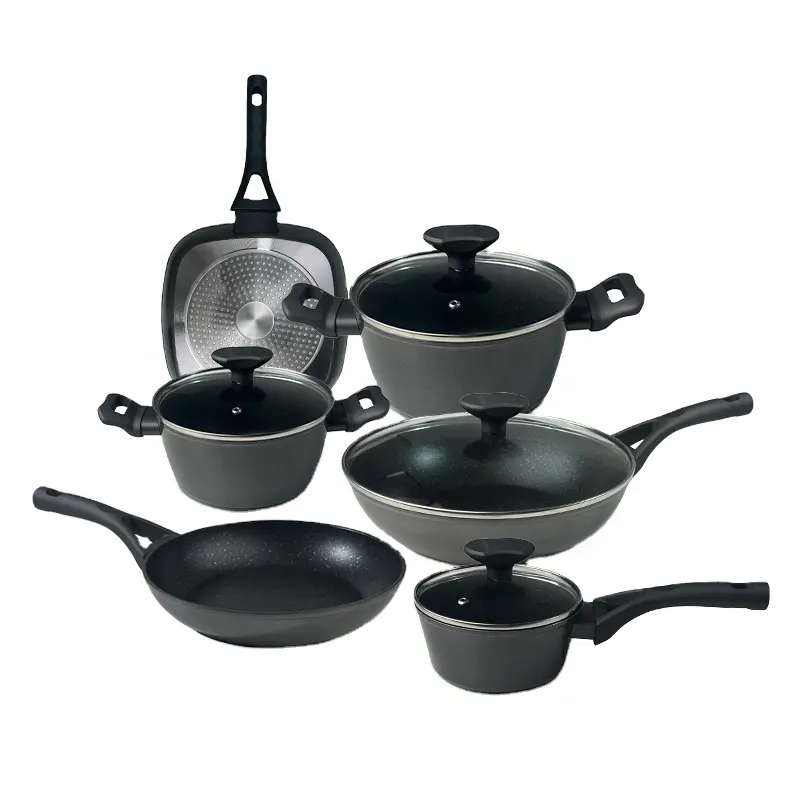 Hot Selling OEM Factory Aluminum Pot Set Cookware Oil Smoke Free Frying Pan And Non Stick Pots