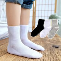 OEM Chaussettes Scolaires pour Enfants Filles Rayées Noires et Blanches en Coton pour l'École