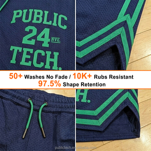 Clothing Manufacturer Custom Screen Printing <b>Elastic</b> Waist Shorts with Webbing Men's Breathable Basketball Mesh Shorts Summer - Product Image 2