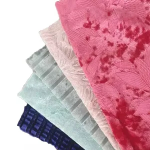 Bán buôn 220gsm Trọng lượng nhẹ sáng bóng Hàn Quốc Polyester mềm bạc long lanh lurex vải nhung cho vải