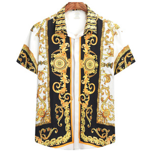 Camisa de Manga Corta Islámica Árabe de Oriente Medio para Hombre, Estilo Real Hawaiano <span class=keywords><strong>Betis</strong></span>. - Product Image 1