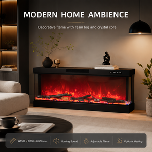 <span class=keywords><strong>Chimenea</strong></span> Eléctrica Empotrada en la Pared con Pantalla LCD y Lecho de Llama de Cristal de Colores - Product Image 6