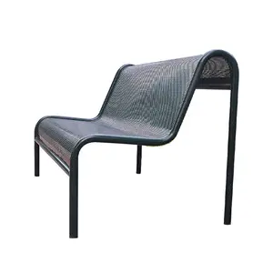 高品质弯曲铁艺造型户外长凳创新外金属长凳座椅城市街道商业长凳座椅