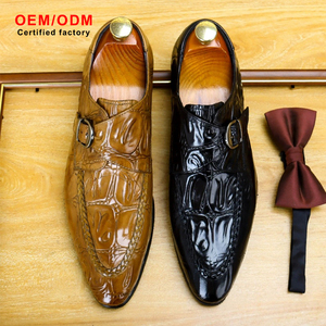OEM Custom-made Cowhide <b>Flat</b> Animal Print Formal Business Men's Slip-on Loafers British Top-grain Embossed Buckle Comfort Autumn - Product Image 2