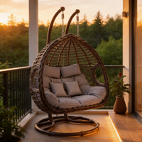 Fauteuil suspendu œuf en métal pour extérieur, personnalisé, avec coussin à séchage rapide, idéal pour patio, balcon et jardin - Vente en gros