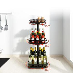 Keuken Specerij Pot Flessenrek Roterende Opslag Organizer Rack Multi-Layer Koolstofstaal Opslag - Product Image 3