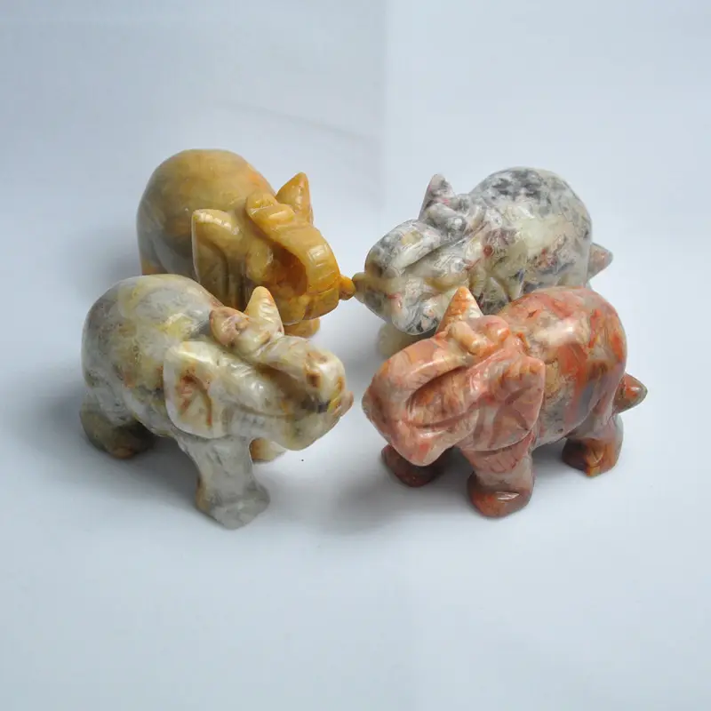 Cristaux cristaux de quartz Meilleur Prix Crazy agate éléphant pierre précieuse animal de l'afrique bijoux