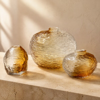 Vase en verre artistique, fait main, soufflé à la bouche, finition givrée, pour la décoration intérieure de luxe, décoration de sol