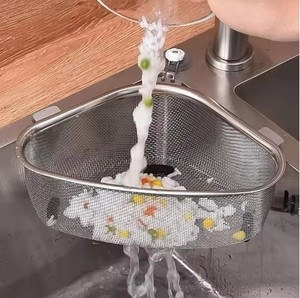 Dishwashing <b>Strainer</b> Sink Triangle Organizer Stainless Steel Kitchen Residue <b>Strainer</b> Basket Kitchen Storage Sink <b>Strainer</b> Rack - Product Image 2