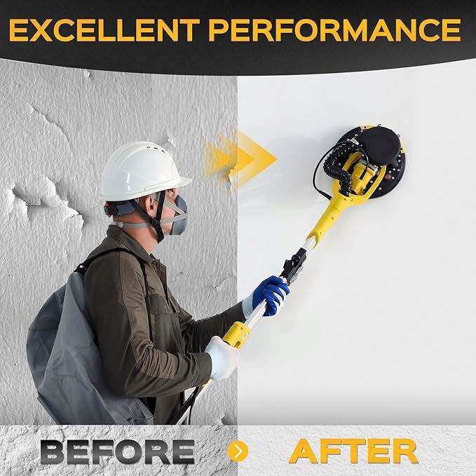 850W 220V Electric Wall and Ceiling Sander 225mm Variable Speed Sanding ...