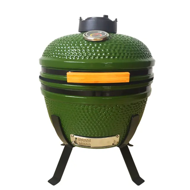 22 Inches High Quality China Manufacturing Smoker Pizza Oven Green Egg Shaped Charcoal Ceramic BBQ Grill Smoker Kamado