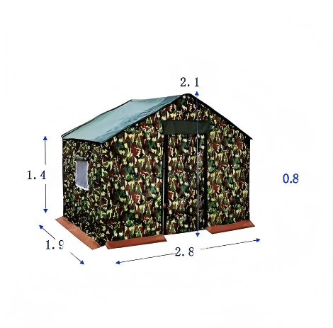 Tela Oxford verde de 2x3 con vigas.