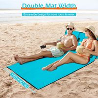 Chaise longue de plage pliable en Oxford imperméable à double siège en métal portable avec appui-tête amovible