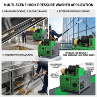 Machine de nettoyage de canalisations à essence, débit de 80 L/min, pour le nettoyage des égouts et des drains