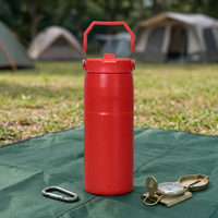 Bouteille isotherme en acier inoxydable de 500 ml avec une performance thermique de 6 à 12 heures, écologique et portable, avec couvercle et poignée