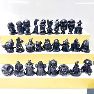 Offres Spéciales <span class=keywords><strong>Fright</strong></span> <span class=keywords><strong>Night</strong></span> Obsidian Sculpture Pierre de guérison en cristal poli pour la décoration d'Halloween - Product Image 3