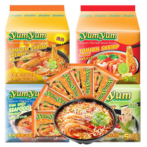 บะหมี่กึ่งสำเร็จรูปนำเข้าจากไทย แพ็คใหญ่ รสต้มยำกุ้ง รสเผ็ดเปรี้ยว ไขมันต่ำ โด่งดังทางอินเทอร์เน็ต ทำจากแป้งสาลีหลัก - Product Image 1