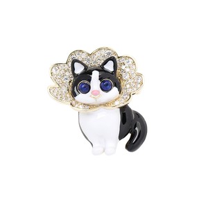 XILIANGFEIZI Nuevo estilo transfronterizo, broche de gato con diseño de animal, estilo pareja, lindo, con esmalte y circonita, venta al por mayor - Product Image 5