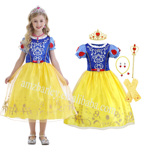 Ropa de fiesta para niños, disfraz de Halloween, amarillo, película, princesa Blancanieves, con accesorios - Product Image 1