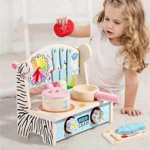 Enfants en bois cuisine jouet jeu <span class=keywords><strong>de</strong></span> rôle semblant poêle en bois Fruits coupe jeu bébé nourriture jouer enfants jouets éducatifs en bois - Product Image 2