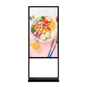 Indoor Advertising Lcd Screen Floor Stand Kiosk 4K Full Screen Advertising Display Indoor Touch Screen Portable LCD Poster