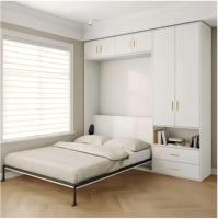 Lits pliants design moderne, lits Murphy, gain de place, meubles de maison, petit appartement, lit mural invisible avec ensemble de placard