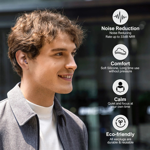 Meilleurs bouchons d'oreilles pour nageurs, noirs, super doux, réutilisables, pour le sommeil, protection auditive - Product Image 2