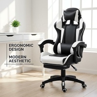 Chaise de jeu ergonomique en cuir AOR Industrial avec base oscillante, accoudoirs inclinables et réglables pour le bureau, l'ordinateur et l'e-sport