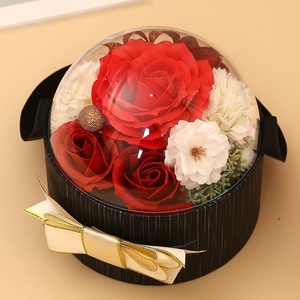 DAMAI Colorful Luxury Round Ball Soap Rose Flower Gift Portable <b>Box</b> for Wedding Preserved Fresh Roses With Crystal <b>Box</b> - Product Image 3