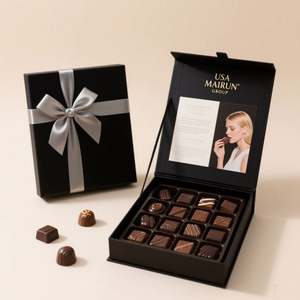 Empaque de Regalo de Trufas de Lujo de Alta Gama con Logotipo Personalizado, Ecológico, de Grado Alimenticio, Papel Rígido Magnético Reciclable con Laminado Mate - Product Image 1