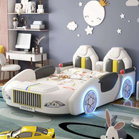 Hochwertiges Modernes Rotes Auto-förmiges Kinderbett mit Stauraum Gepolstertes Leder Weiches Bettgestell und Schutzgeländer