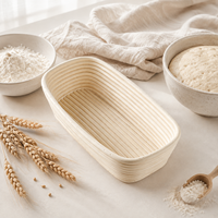 Panier de levage en rotin OEM fait main pour boulangeries et programmes de vente au détail de pâte à sourde