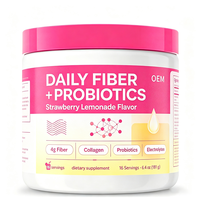 Complément alimentaire OEM Daily Fiber Plus Probiotiques avec 4g de fibres, collagène et électrolytes, 16 portions, poids net 6,4 oz (181 g)