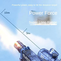 Pistol Air Listrik LED Hitam Biru Laris Manis, Otomatis, Semprotan Air Drum, Mainan Blaster Air, Lampu Api, Pistol Air Listrik Tembak Air