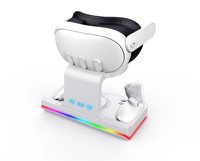 Base de charge pour casque VR Meta 3 avec lumière LED RVB, chargeur de contrôleur de casque VR, station d'accueil