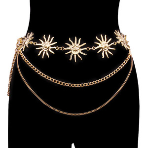 Chaîne de corps tendance en alliage de zinc avec pendentif tournesol, chaîne de taille simple pour femme, usage quotidien - Product Image 4