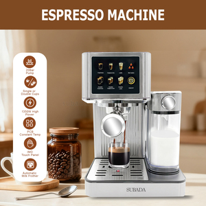 <span class=keywords><strong>Cafetera</strong></span> Espresso <span class=keywords><strong>con</strong></span> Espumador de Leche, Pantalla Táctil y Tanque de Agua Extraíble de 1 Litro para el Hogar, <span class=keywords><strong>Cafetera</strong></span> Compacta de 20 Bares, OEM, MOQ Bajo - Product Image 4